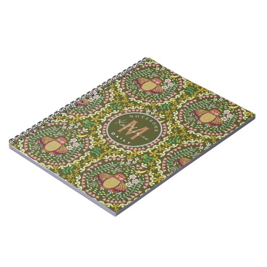 Owl Folk Green Notizblock (Linke Seite)