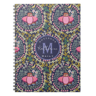 Owl Folk Navy Notizblock