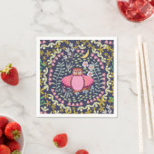 Owl Folk Navy Serviette (Beispiel)