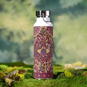 Owl Folk Wine Red Trinkflasche