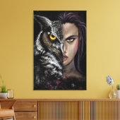 Owl Frau Canvas Print Leinwanddruck (Insitu (Wohnzimmer))