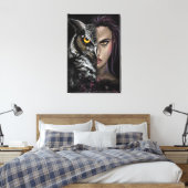Owl Frau Canvas Print Leinwanddruck (Insitu (Schlafzimmer))