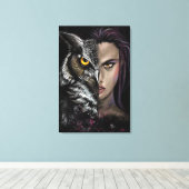 Owl Frau Canvas Print Leinwanddruck (Insitu (Holzboden))