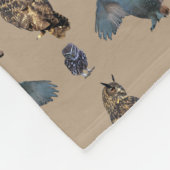 Owl Frenzy Fleece Blanket (Beige) (Ecke)