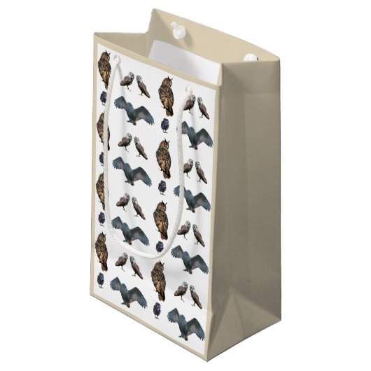 Owl Frenzy Gift Bag Kleine Geschenktüte (Vorderseite Schrägansicht)