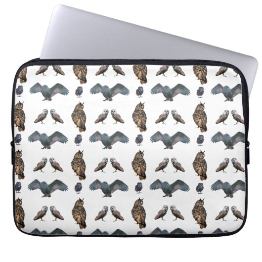 Owl Frenzy Laptop Sleeve (Farbe wählen) (Vorderseite)