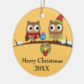 Owl Friends mit Geschenkdekoration Keramik Ornament (Links)