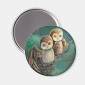 Owl Friends Owl Art Magnet (Vorderseite/Rückseite)