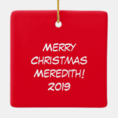 Owl Funny Christmas Niedlich Kids Keramikornament (Rückseite)