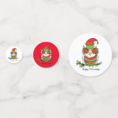 Owl Funny Christmas Niedlich Kids Konfetti (Vorderseiten)