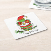 Owl Funny Christmas Niedlich Kids Rechteckiger Pappuntersetzer (angewinkelt)