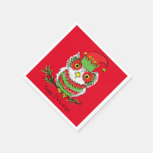 Owl Funny Christmas Niedlich Kids Serviette (Ecke)