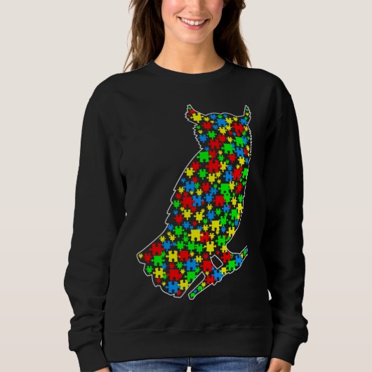 Owl Funny Puzzle Animals Autism Awareness Sweatshirt (Vorderseite)