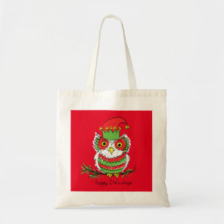 Owl Funny Weihnachten Niedlicher Urlaub Tragetasche