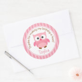 Owl Geburtstagsparty Gunst Sticker (Rosa) (Umschlag)