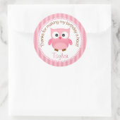Owl Geburtstagsparty Gunst Sticker (Rosa) (Tasche)