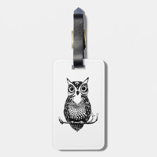 Owl Gepäckmarke Gepäckanhänger (Rückseite vertikal)