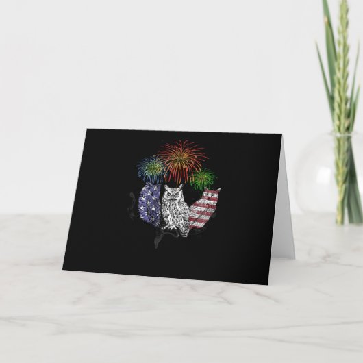 Owl-Geschenk | 4. Juli Karte (Vorderseite)