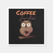 Owl-Geschenk | Coffee Junkie Owl Gift für Owl Love Serviette (Vorderseite)