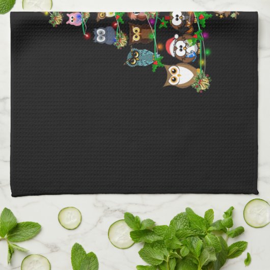 Owl-Geschenk | Schafe Weihnachtszeit Pine Geschirrtuch (Gefaltet)