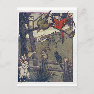 Owl gibt ein Party Postkarte