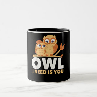 Owl Gift| Große Niedliche Vogelliebhaber Zweifarbige Tasse