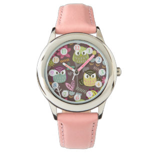 Owl Girl Brown Watch Armbanduhr