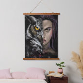 Owl Girl - Emotion-Hängeband - Malerei Wandteppich Mit Holzrahmen (Schlafzimmer)