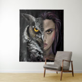 Owl Girl Tapestry Wandteppich (Beispiel)