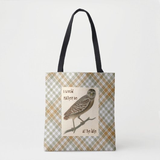 Owl Gold Green Kariert Skull Tasche (Vorderseite)