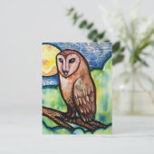 Owl Golden Moon                                    Postkarte (Stehend Vorderseite)