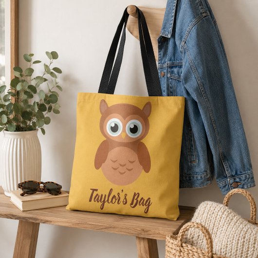 Owl Golden Tote Tasche