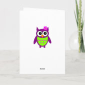 Owl Greeting Card - Blank Inside Karte (Rückseite)