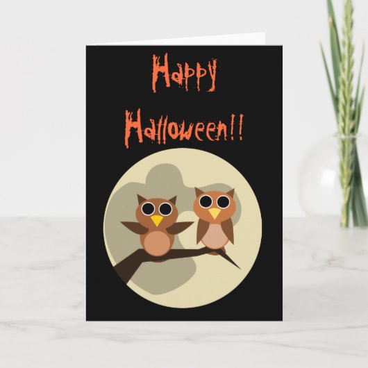 Owl Halloween Card Karte (Vorderseite)