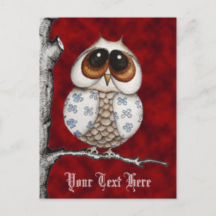 Owl Halloween Postcard Postkarte