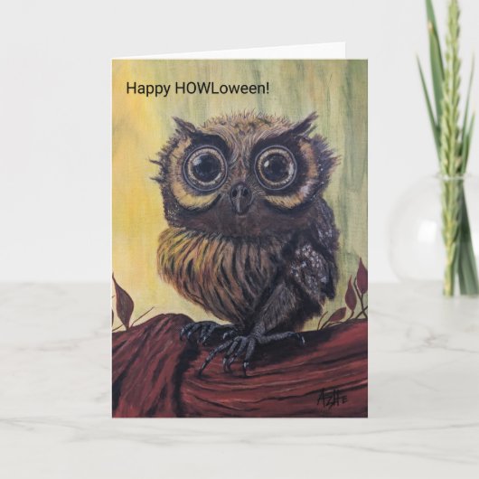 Owl Halloween STNDD, 5" x 7" Faltkarte Karte (Vorderseite)
