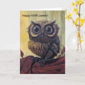 Owl Halloween STNDD, 5" x 7" Faltkarte Karte (Gelbe Blume)