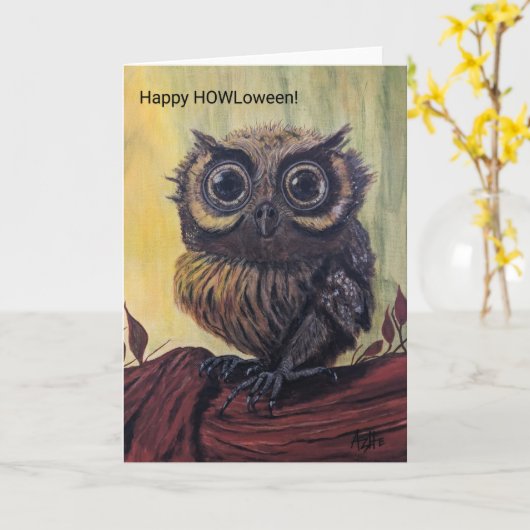 Owl Halloween STNDD, 5" x 7" Faltkarte Karte (Gelbe Blume)