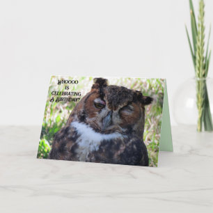 Owl Happy Birthday Card Karte