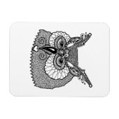 Owl Head Zendoodle Magnet (Horizontal)