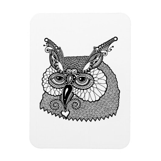 Owl Head Zendoodle Magnet (Vertikal)