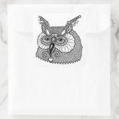 Owl Head Zendoodle Quadratischer Aufkleber (Tasche)