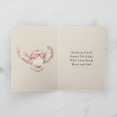 Owl Heart Glasses Birthday Karte (Innenseite)