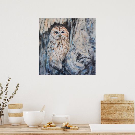 Owl Hideout Fine Art Print Poster (Küche)