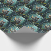 Owl Holding a Cocktail In a Mystical Forest Geschenkpapier (Ecke)