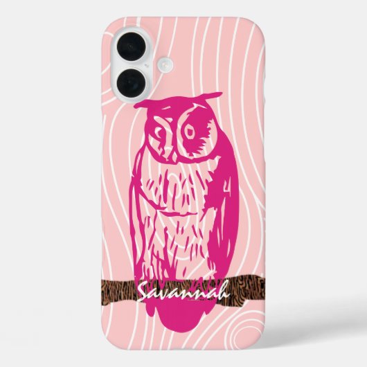 Owl Holz Grain Muster wählen Sie Ihre Farbe Case-Mate iPhone Hülle (Rückseite)