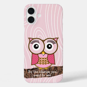 Owl Holzkörner Zig Zag Muster wählen Sie Ihre Farb iPhone 16 Plus Hülle