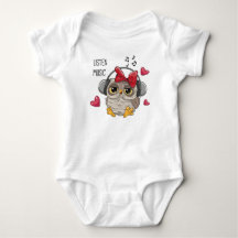 Owl Hören Music Design Baby Bodysuit