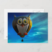 Owl Hot Air Ballon Postkarte (Vorne/Hinten)