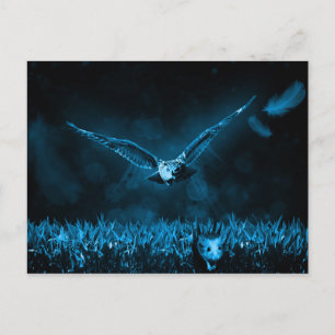 Owl Hunt Fantasy Night Postkarte